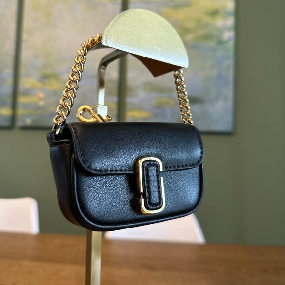 NWT！Marc Jacobs The Nano J Marc Charm -Black Leather - Picture 2 of 15